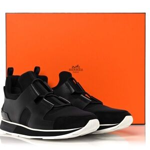 Hermes Black and White Women's Sneakers